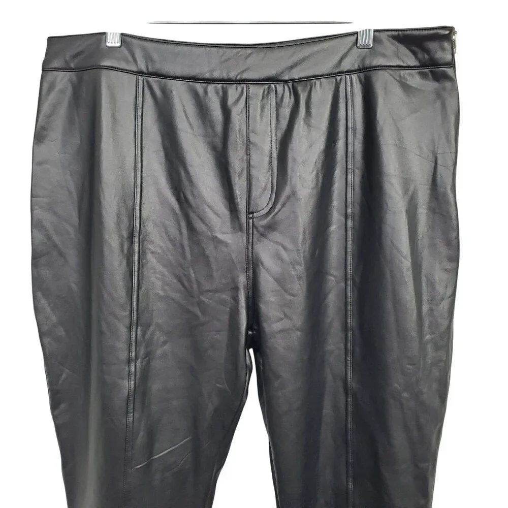 Fashion Nova 2X Pants PU Vegan Leather Side Zip Skinny Fit Stretch Trendy NEW - Picture 10 of 13